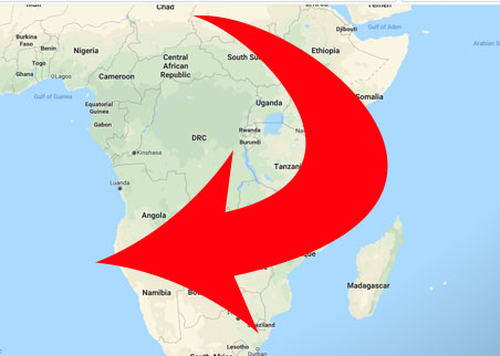Chad To Cameroon with Direction Arrow