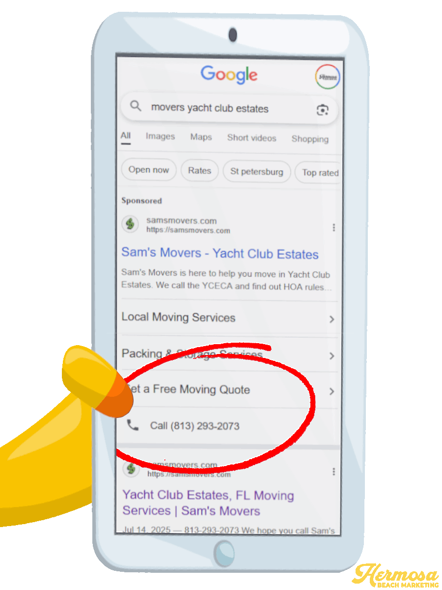 Ring Ring It's Hermosa! Text and Click To Call Search Digital Advertising | Hermosa Beach Marketing 323-907-5069